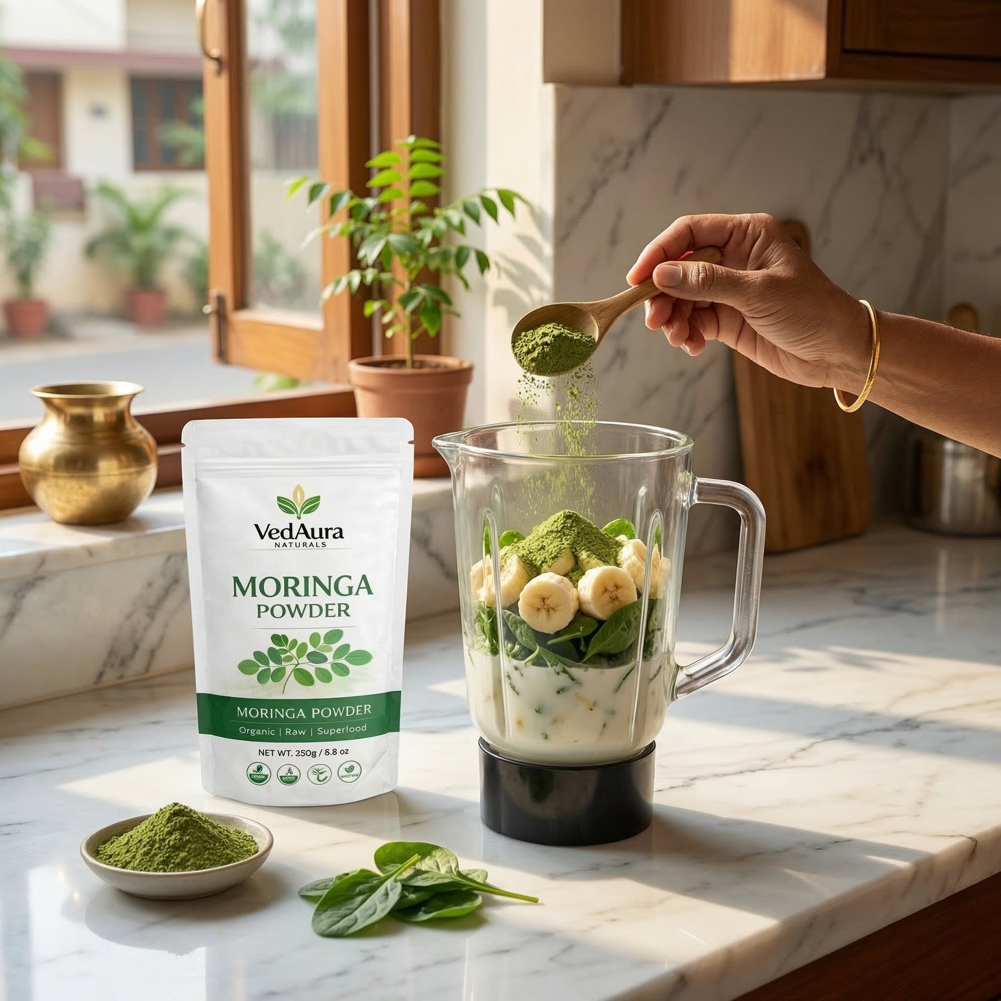 VedAura Organic Moringa Powder